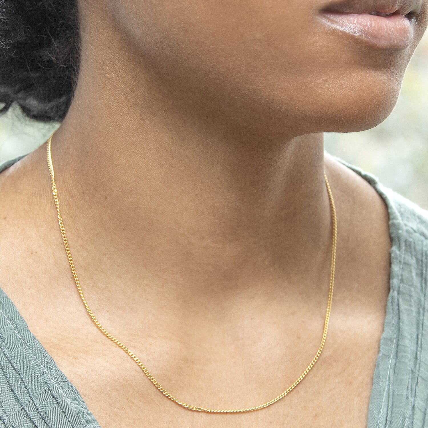 9K Yellow Gold  Chain (Size - 18),  Gold Wt. 1.9 Gms