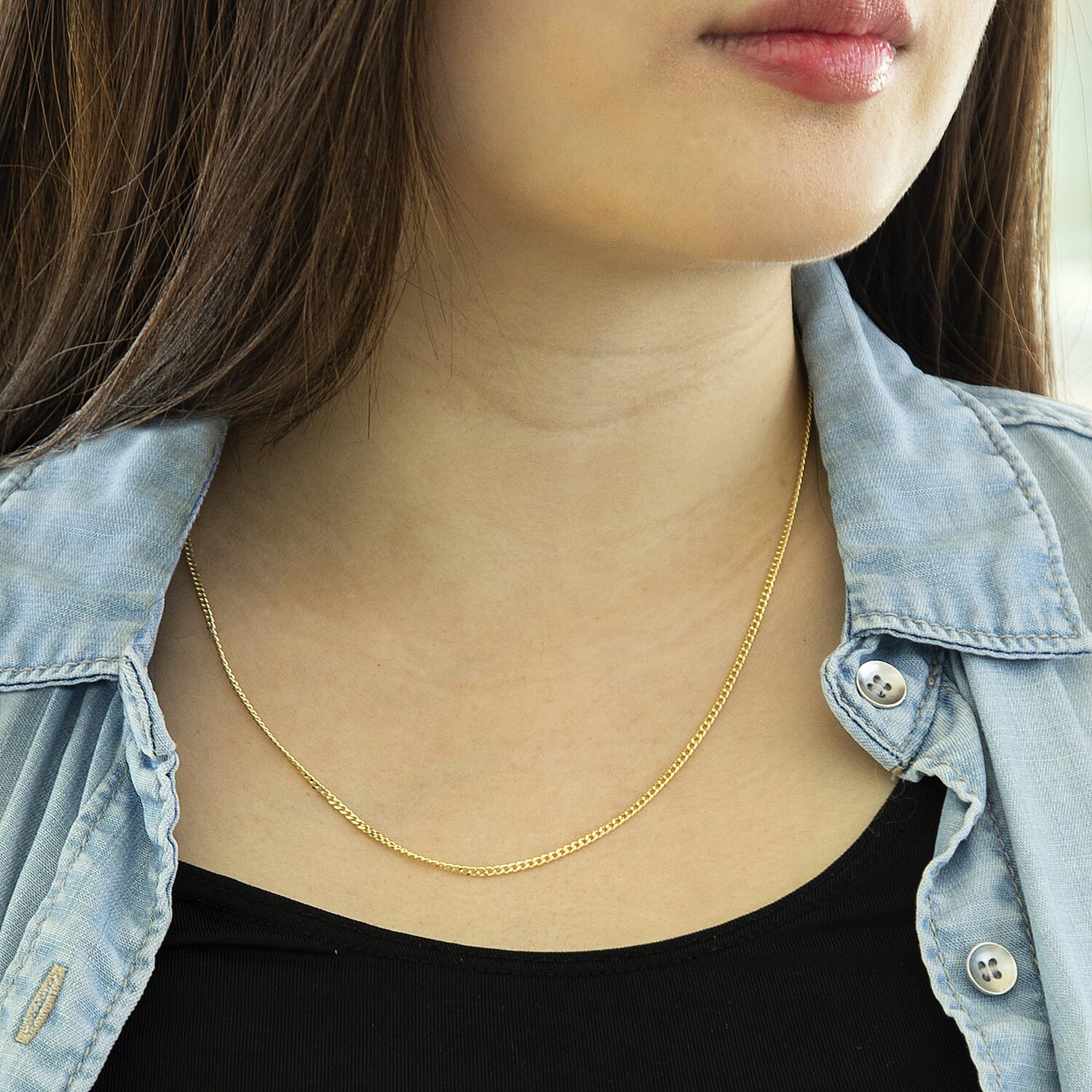 9K Yellow Gold  Chain (Size - 18),  Gold Wt. 1.9 Gms