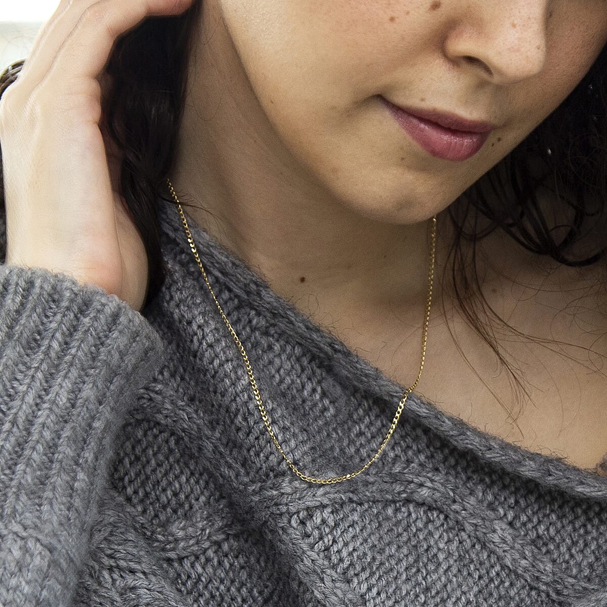 9K Yellow Gold  Chain (Size - 18),  Gold Wt. 1.2 Gms