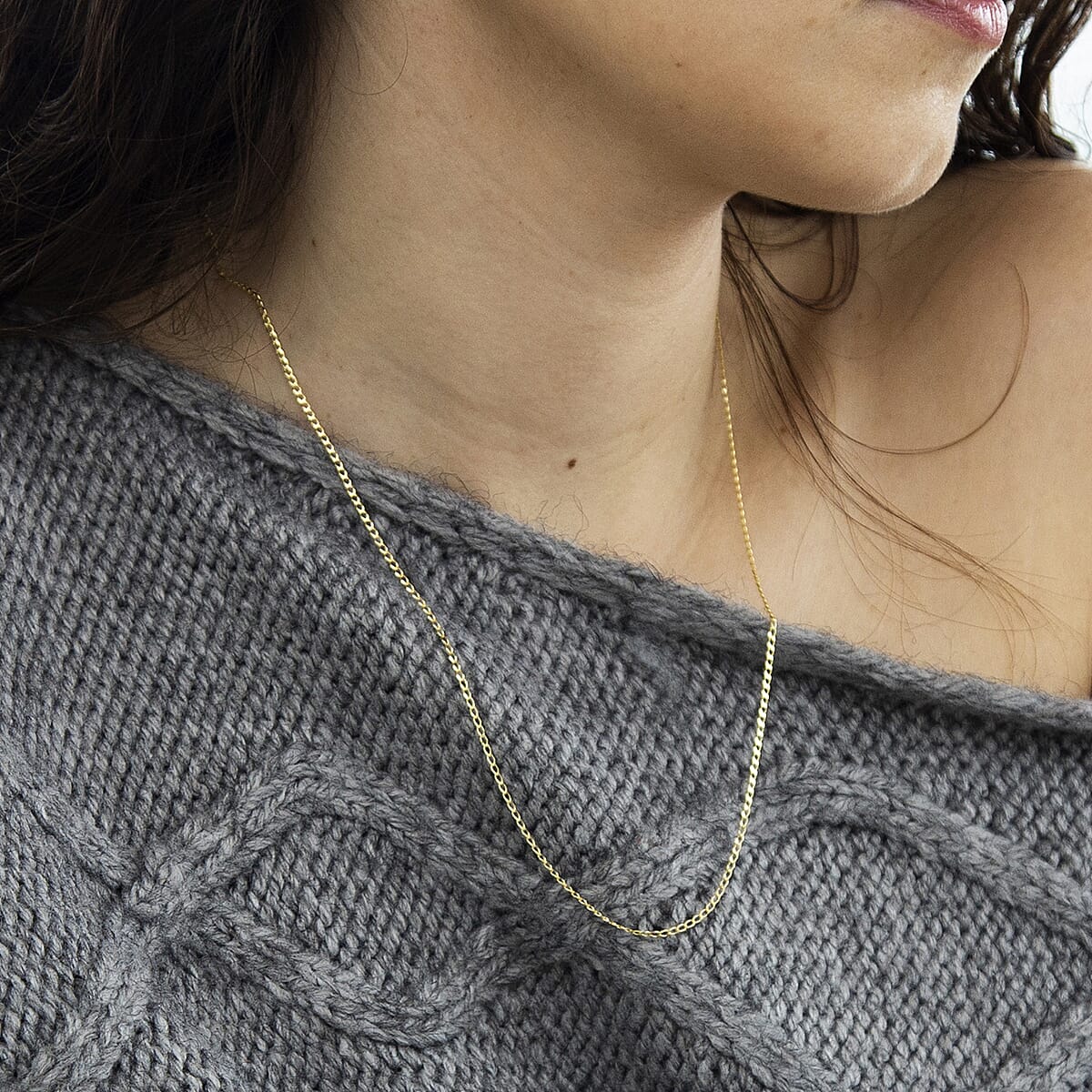 9K Yellow Gold  Chain (Size - 20),  Gold Wt. 1.3 Gms