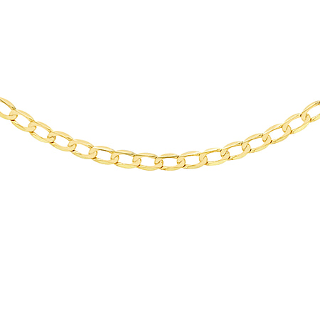 Diamond Cut Flat Curb Chain 16 Inch in 9K Yellow Gold