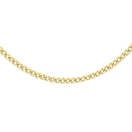 Diamond Cut Curb Chain 18 Inch in 9K Yellow Gold