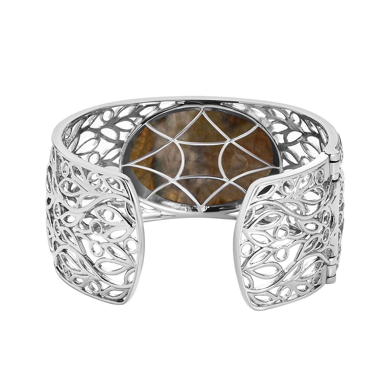 One Time Deal- Labradorite Solitaire Bangle (Size 7.5)  68.11 Ct.