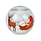 Cracked Glass Sphere Table Lamp with Santa Claus and Sleigh Pattern (Size 15x15x14 Cm) - Multi