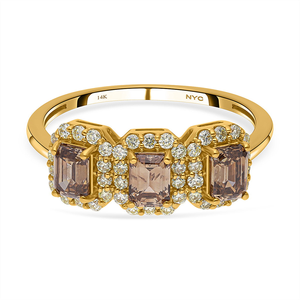 14K Yellow Gold SGL Appraised and Certified Natural Champagne Diamond & Yellow Diamond (SI-I1) Ring 2.00 Ct.