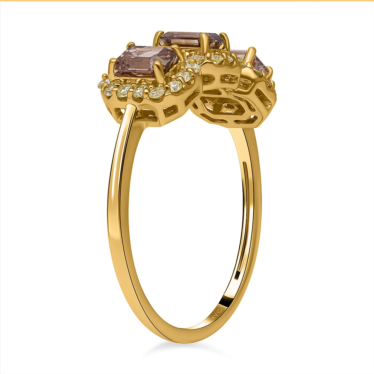 14K Yellow Gold SGL Appraised and Certified Natural Champagne Diamond & Yellow Diamond (SI-I1) Ring 2.00 Ct.