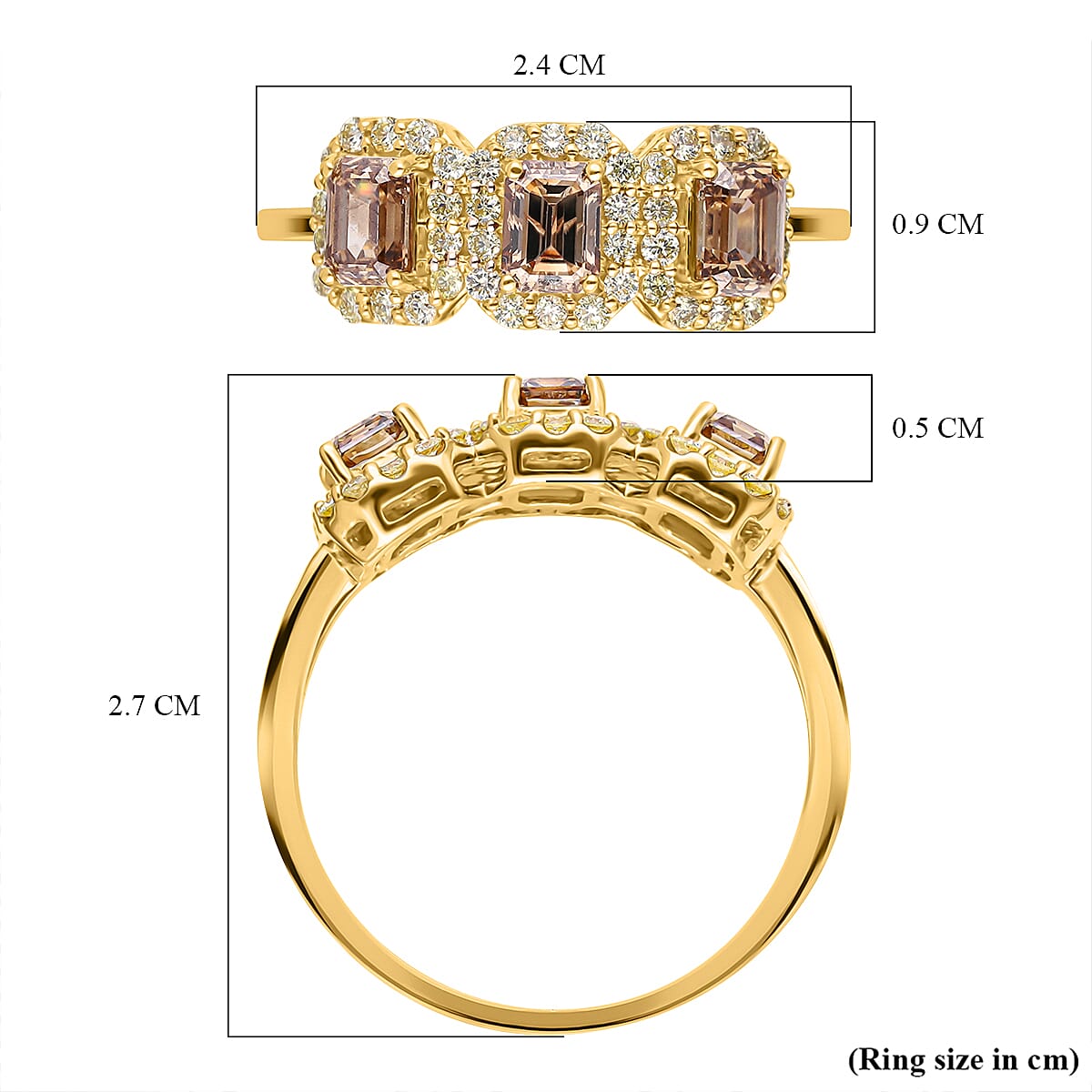 14K Yellow Gold SGL Appraised and Certified Natural Champagne Diamond & Yellow Diamond (SI-I1) Ring 2.00 Ct.