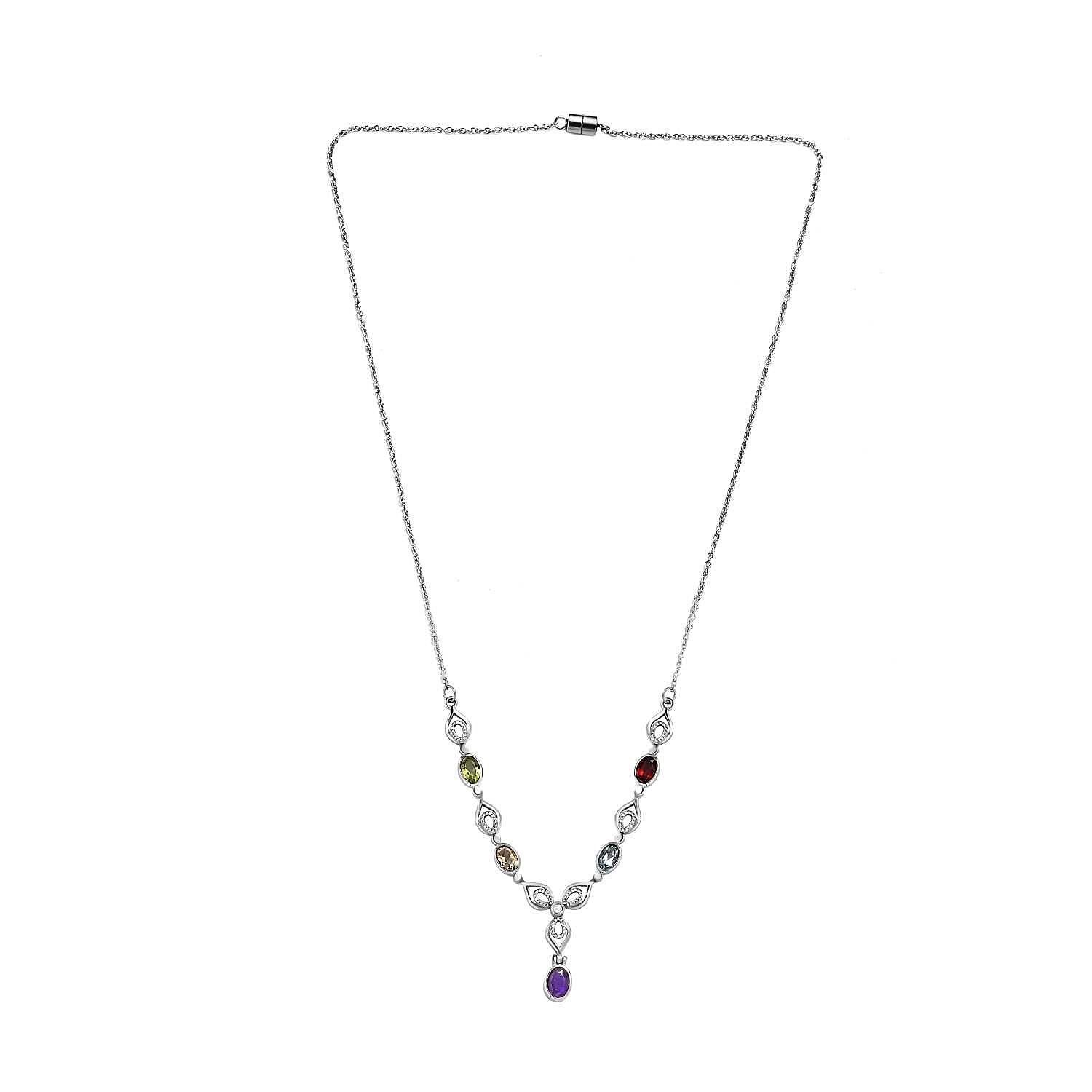 Skyblue Topaz & Multi Gemstone Necklace (Size 20) 2.76 Ct.