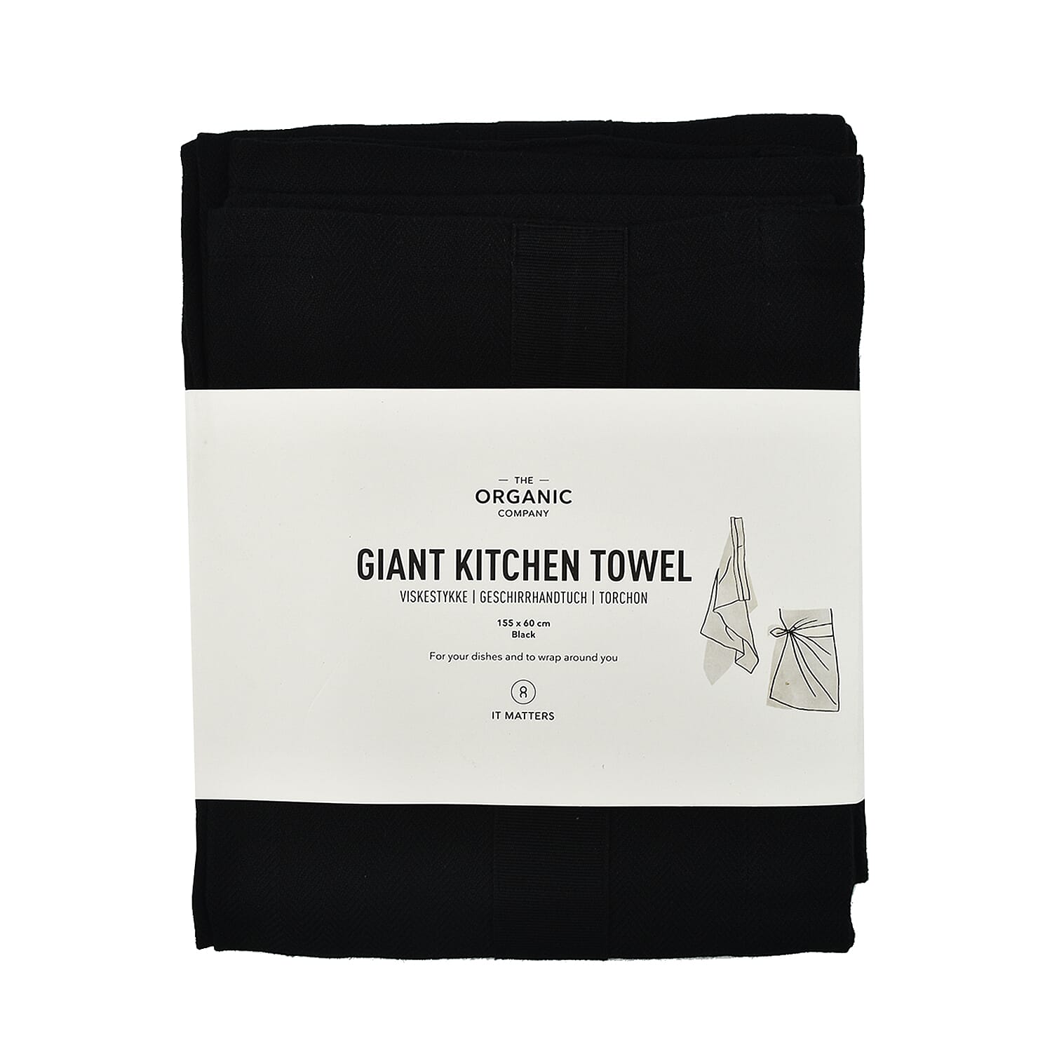 Cotton Towel (Size 156x1 cm) - Black