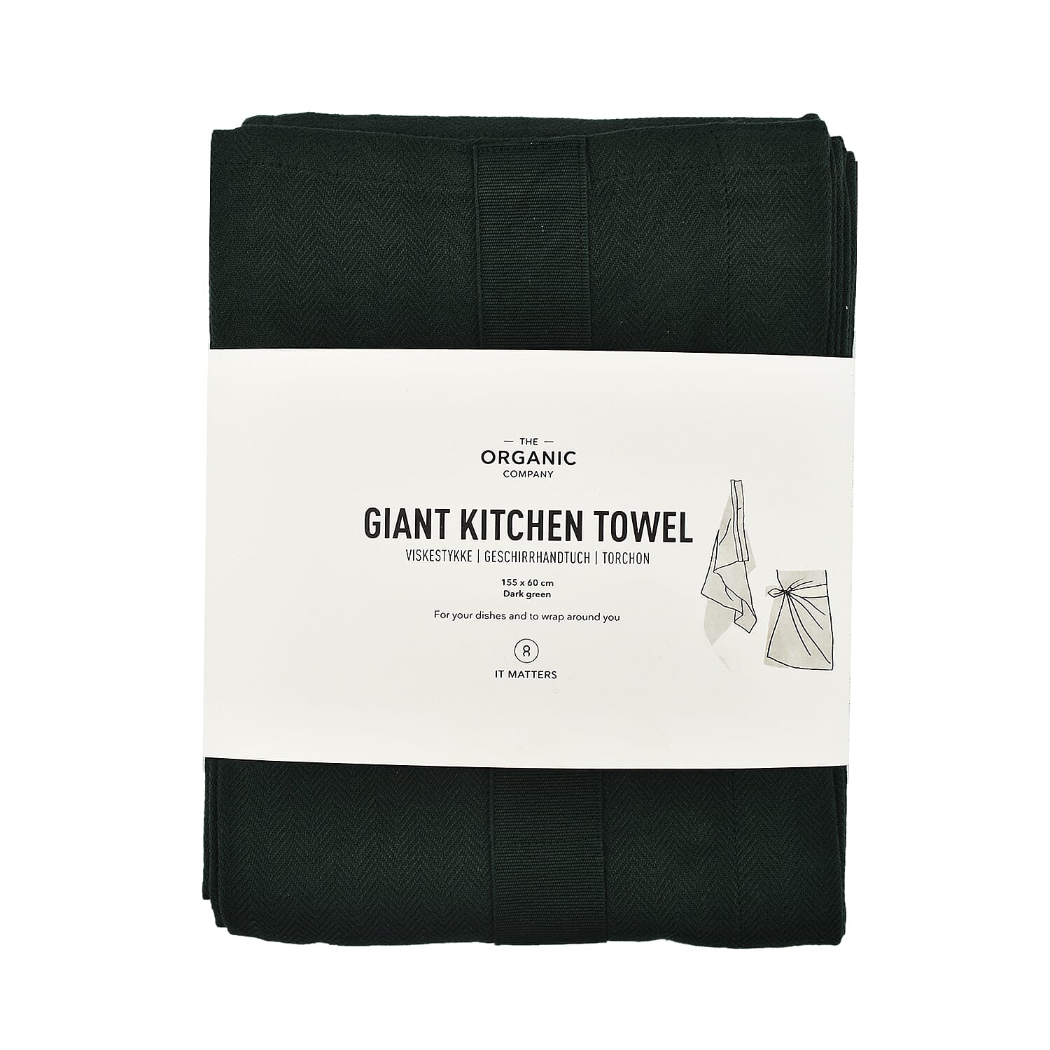 The Organic Company Closeout - Giant Kitchen Towel (Size 156x60 cm) - Green