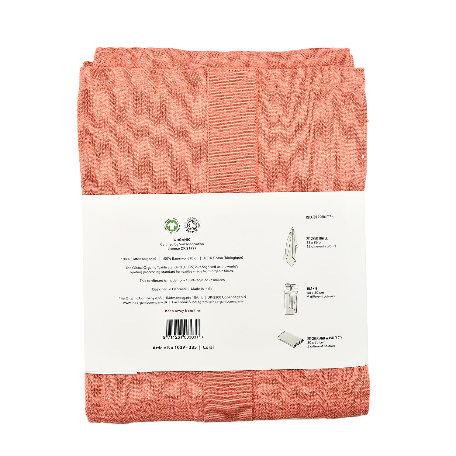 The Organic Company Closeout- Giant Kitchen Towel (Size 156x60 cm) - Coral
