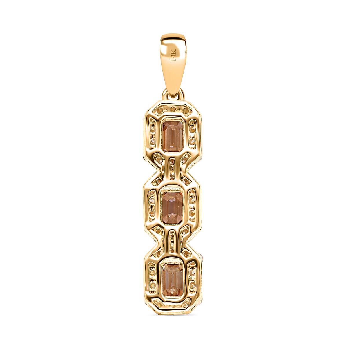 14K Yellow Gold SGL Appraised and Certified Natural Champagne Diamond,  Yellow Diamond (SI- I1-I2 ) Pendant 2.00 Ct