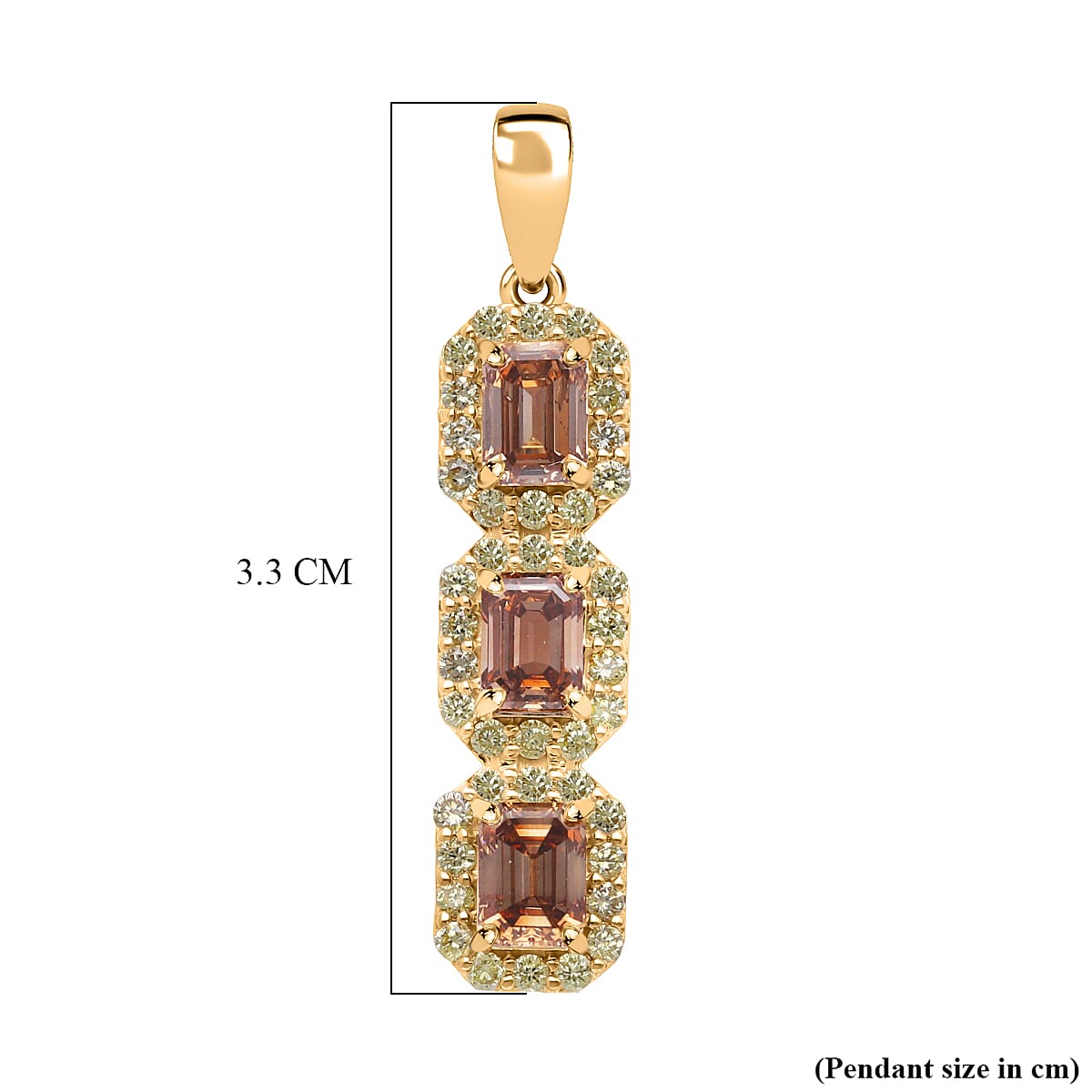 14K Yellow Gold SGL Appraised and Certified Natural Champagne Diamond,  Yellow Diamond (SI- I1-I2 ) Pendant 2.00 Ct