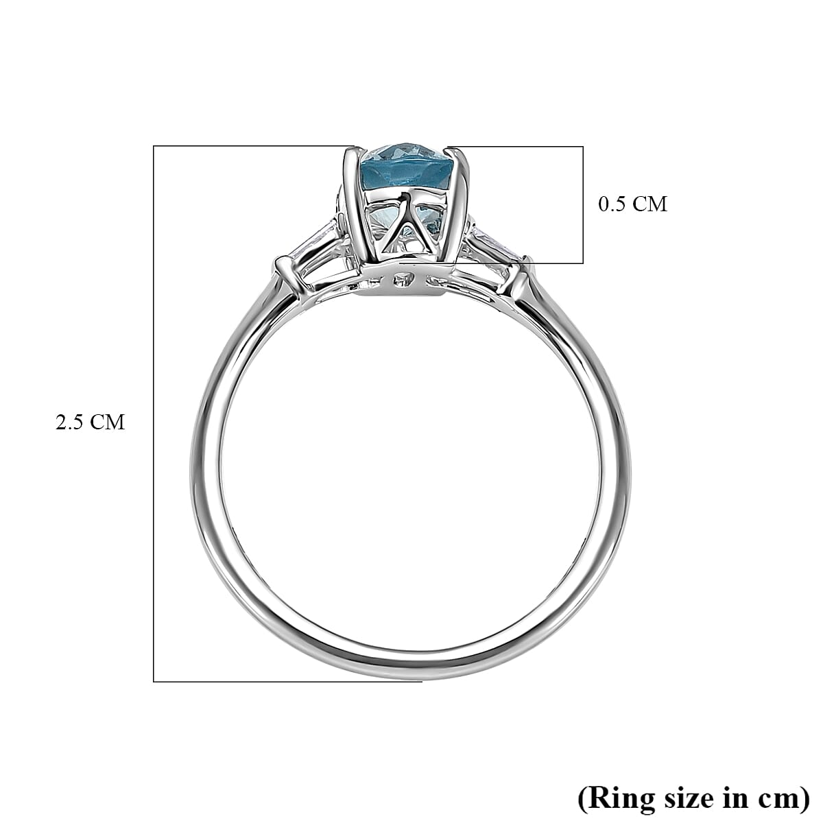 900 Platinum AAAA Santa Maria Aquamarine (Oval 1.25 Cs) and Diamond (VS-I1-F-G) Ring 1.40 Ct.