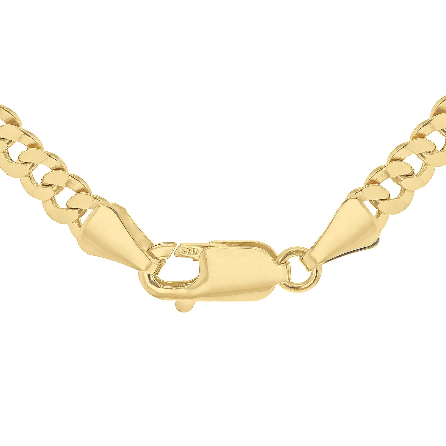 9K Yellow Gold Round Curb Chain With Lobster Clasp (Size - 18)