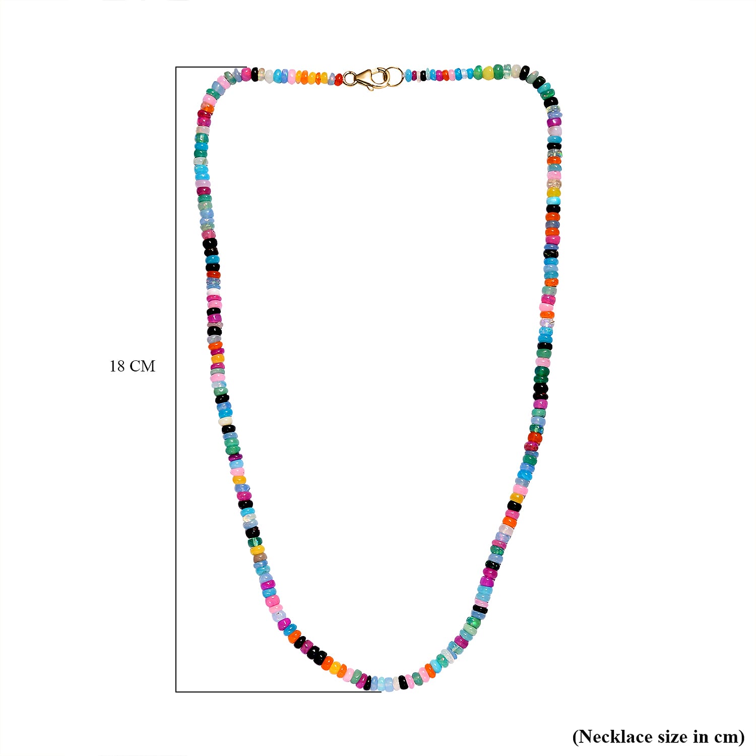 Closeout Deal - 9K Yellow Gold Multi Opal Beads Necklace (Size - 18) 40.56 Ct