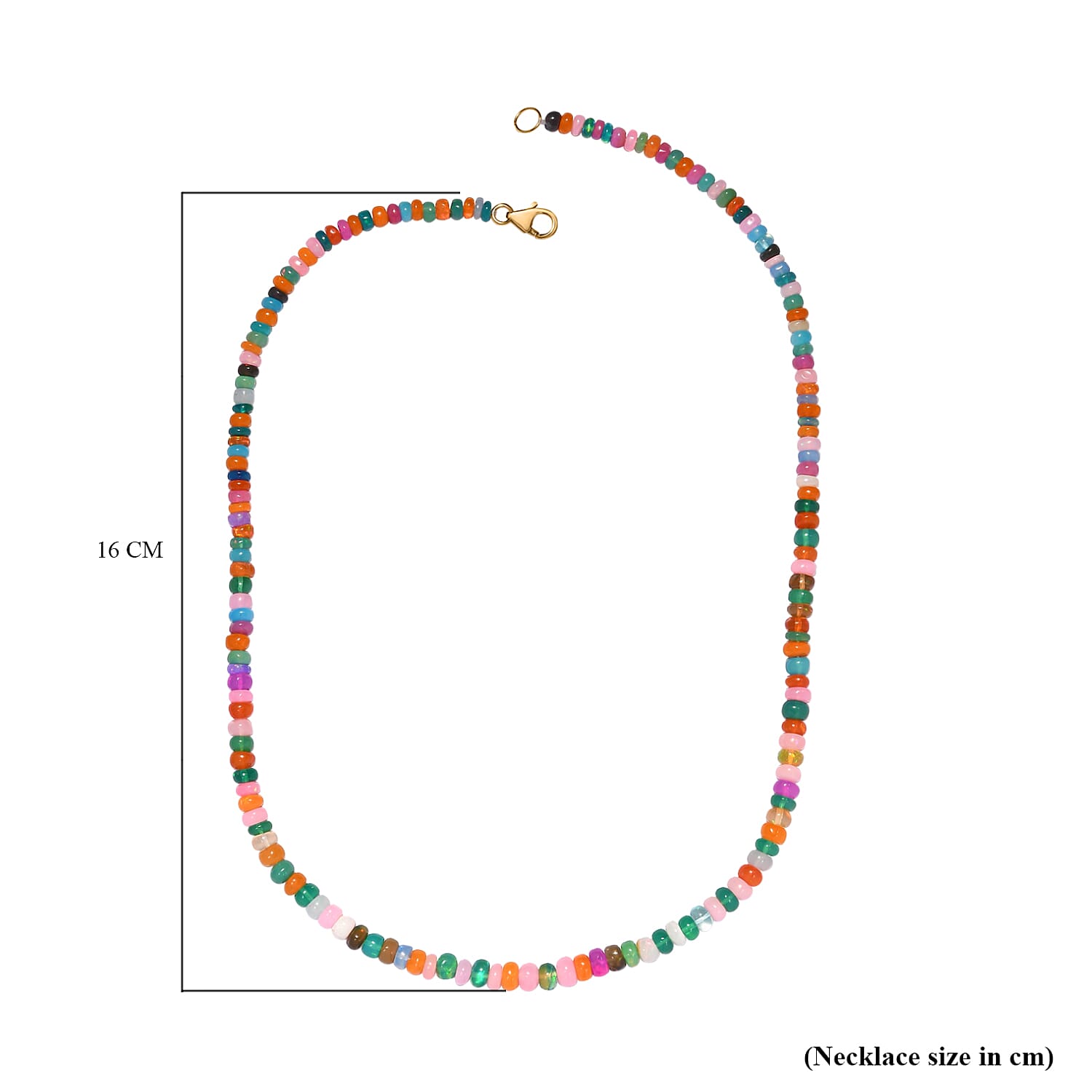 Tucson Gem Find-9K Yellow Gold AAAA Natural Multi Opal  Necklace (Size - 18) 57.22 Ct