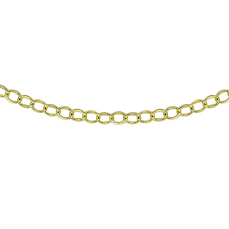 9K Yellow Gold Trace Chain With Spring Ring Clasp (Size - 16)