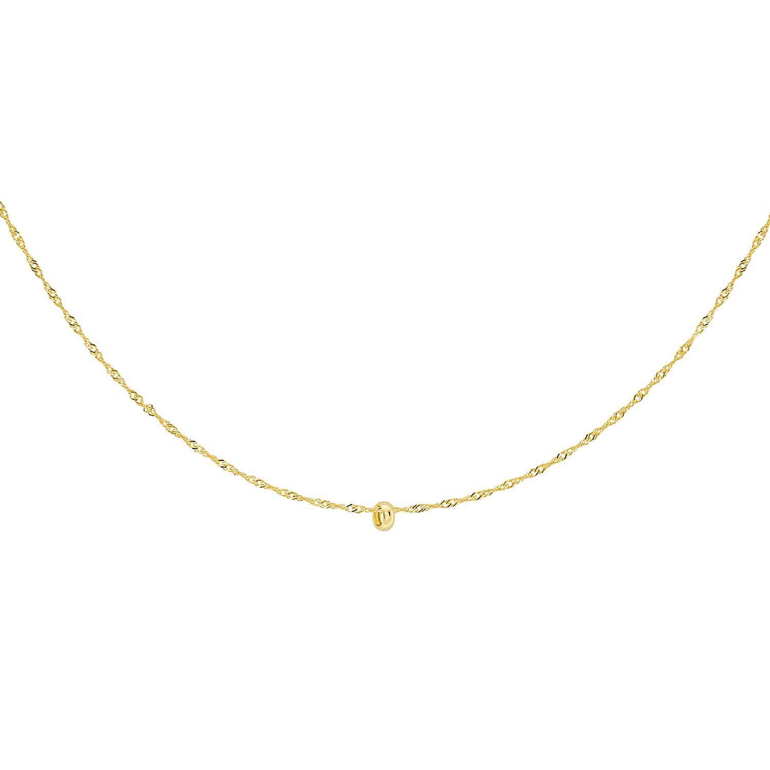 9K Yellow Gold  Chain (Size - 16),  Gold Wt. 0.56 Gms