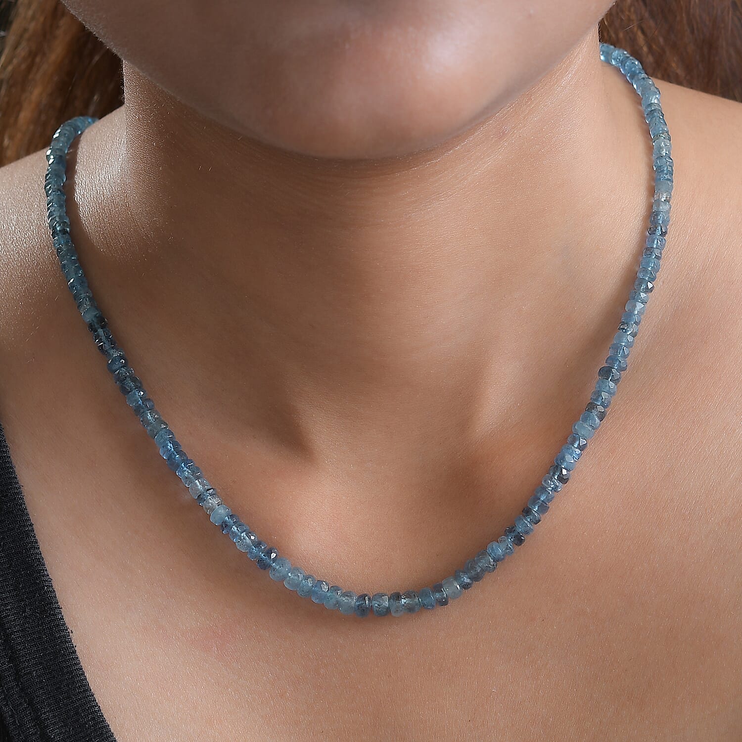 Close Out - 9K Yellow Gold AAA Santamaria Aquamarine Beads Necklace (Size - 20) 66.52 Ct