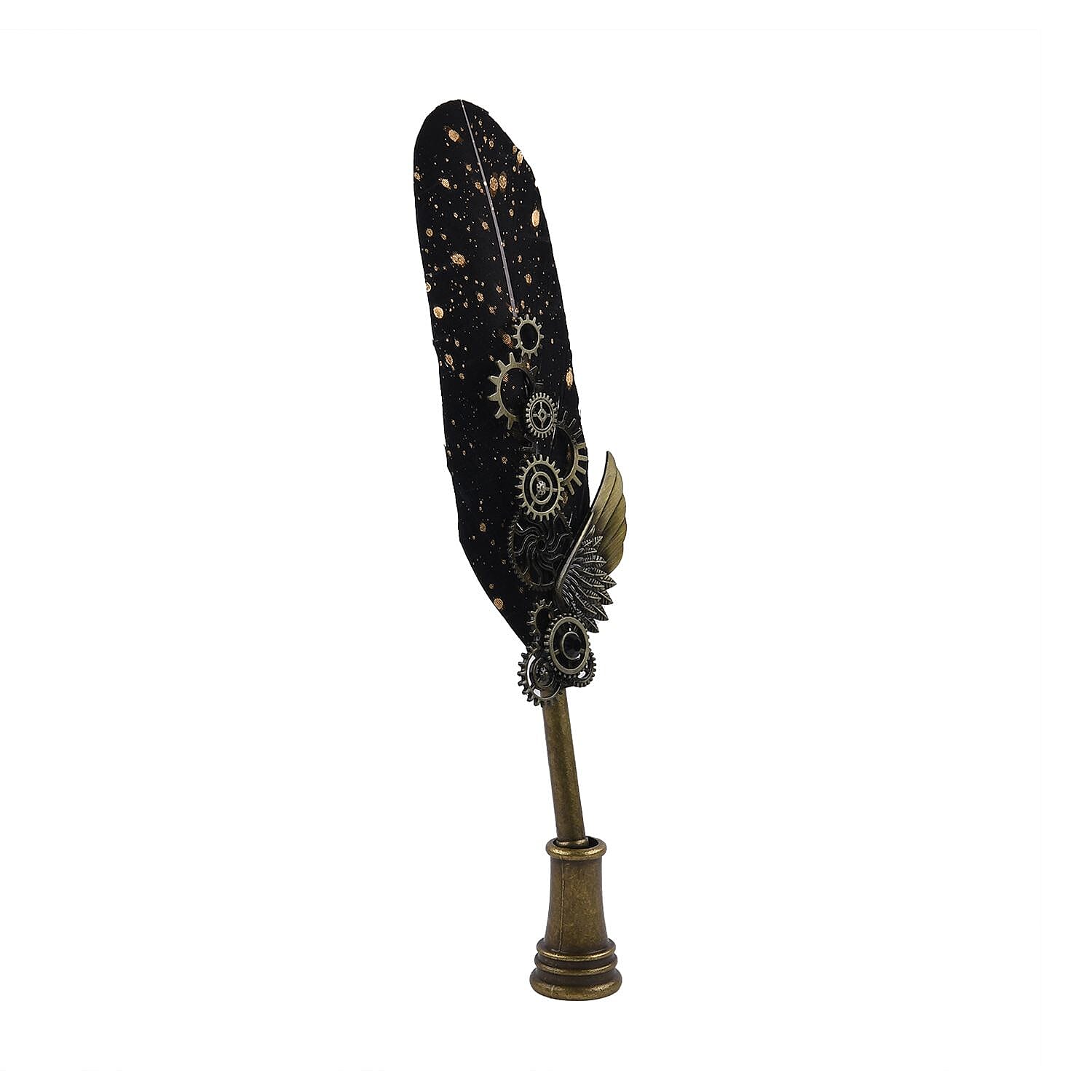  Vintage Carving Feather Pen Gift Box - Navy, Black & Gold