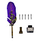 Vintage Carving Feather Pen Gift Box - Purple, Black & Gold