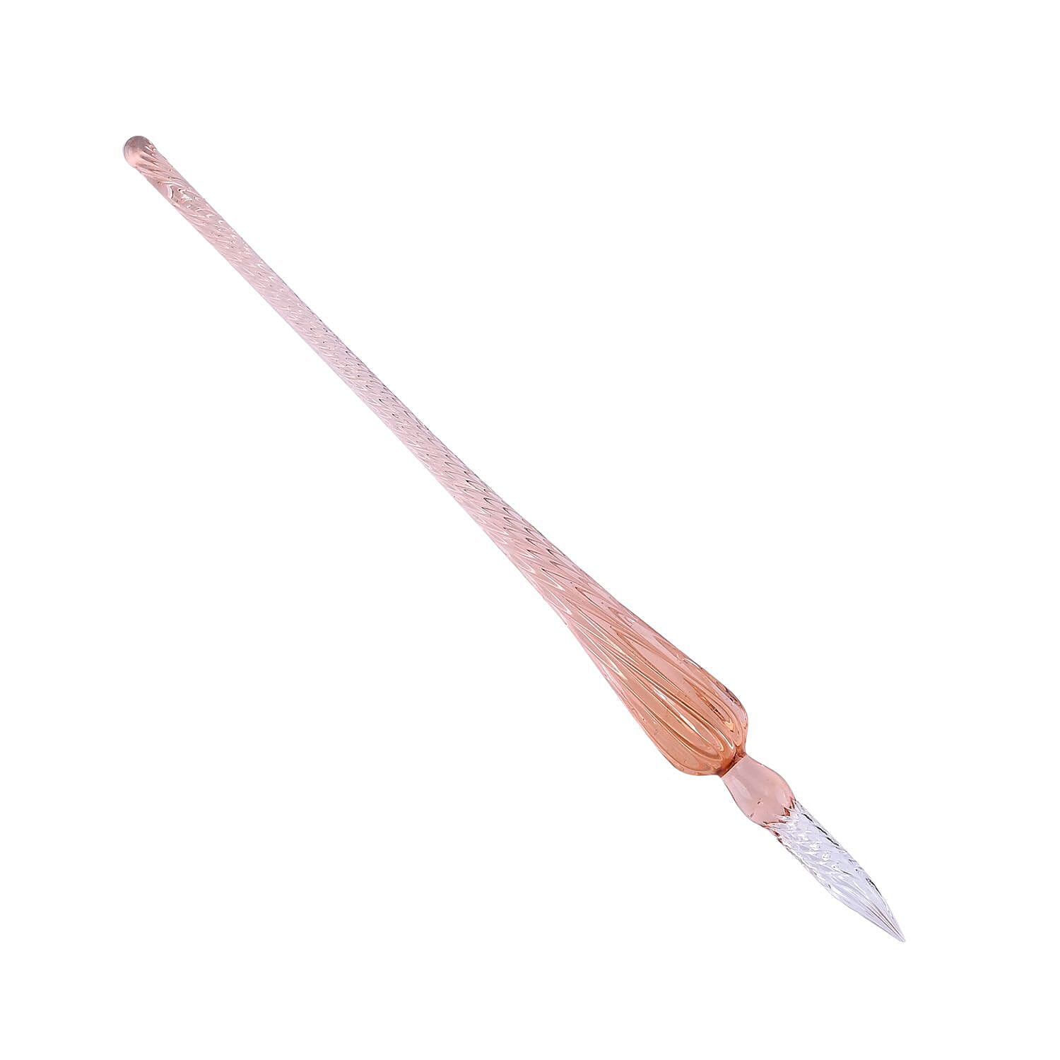 Exquisite Glass calligraphy Pen Set (Incl. 2 Crystal Glass Pens, 12 Bottles of Vibrant Colour Inks, Pen Holder and a Cleaning Cup)