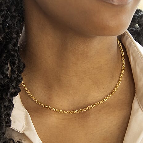 9K Yellow Gold Belcher Chain With Lobster Clasp (Size - 16)