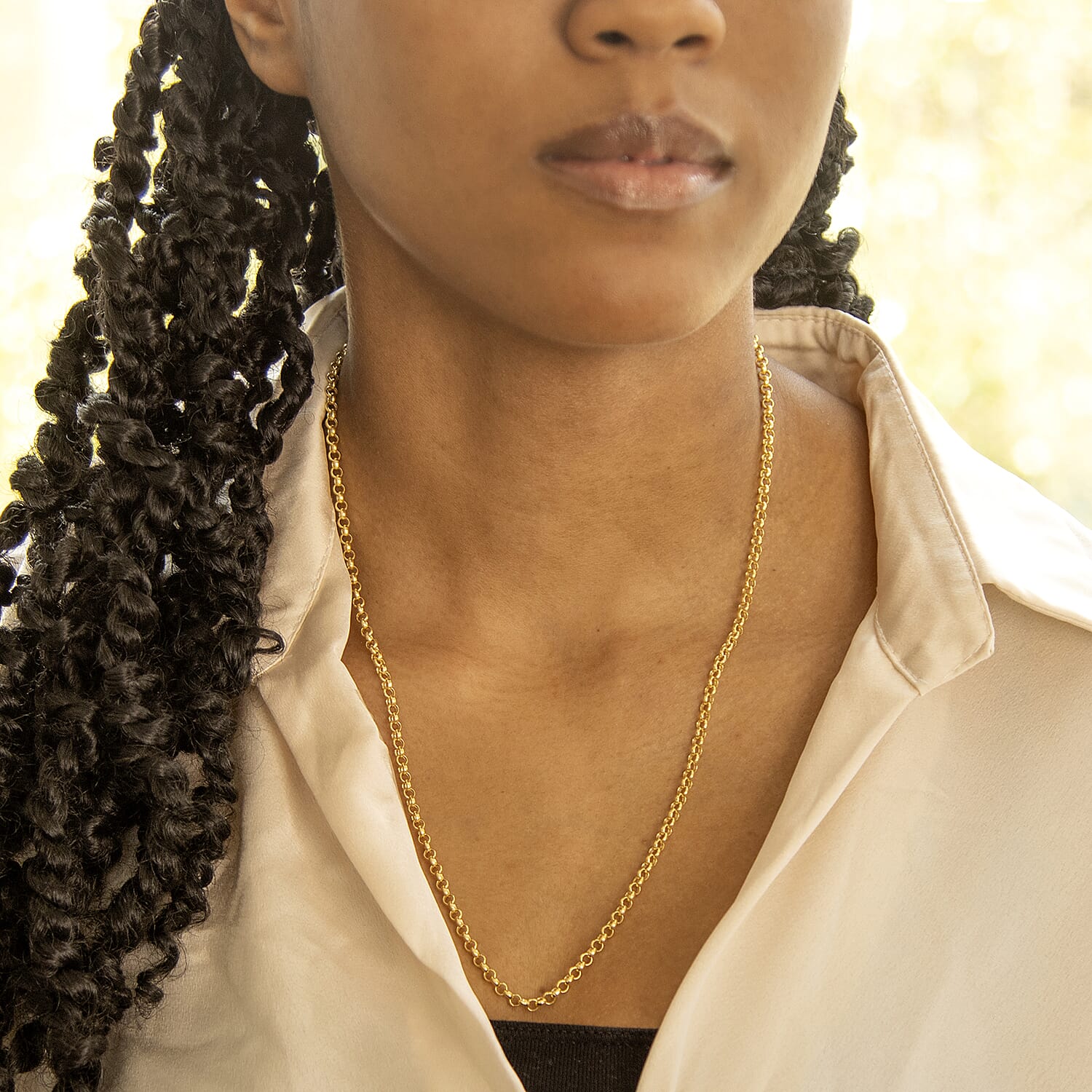 9K Yellow Gold  Chain (Size - 22),  Gold Wt. 3.9 Gms