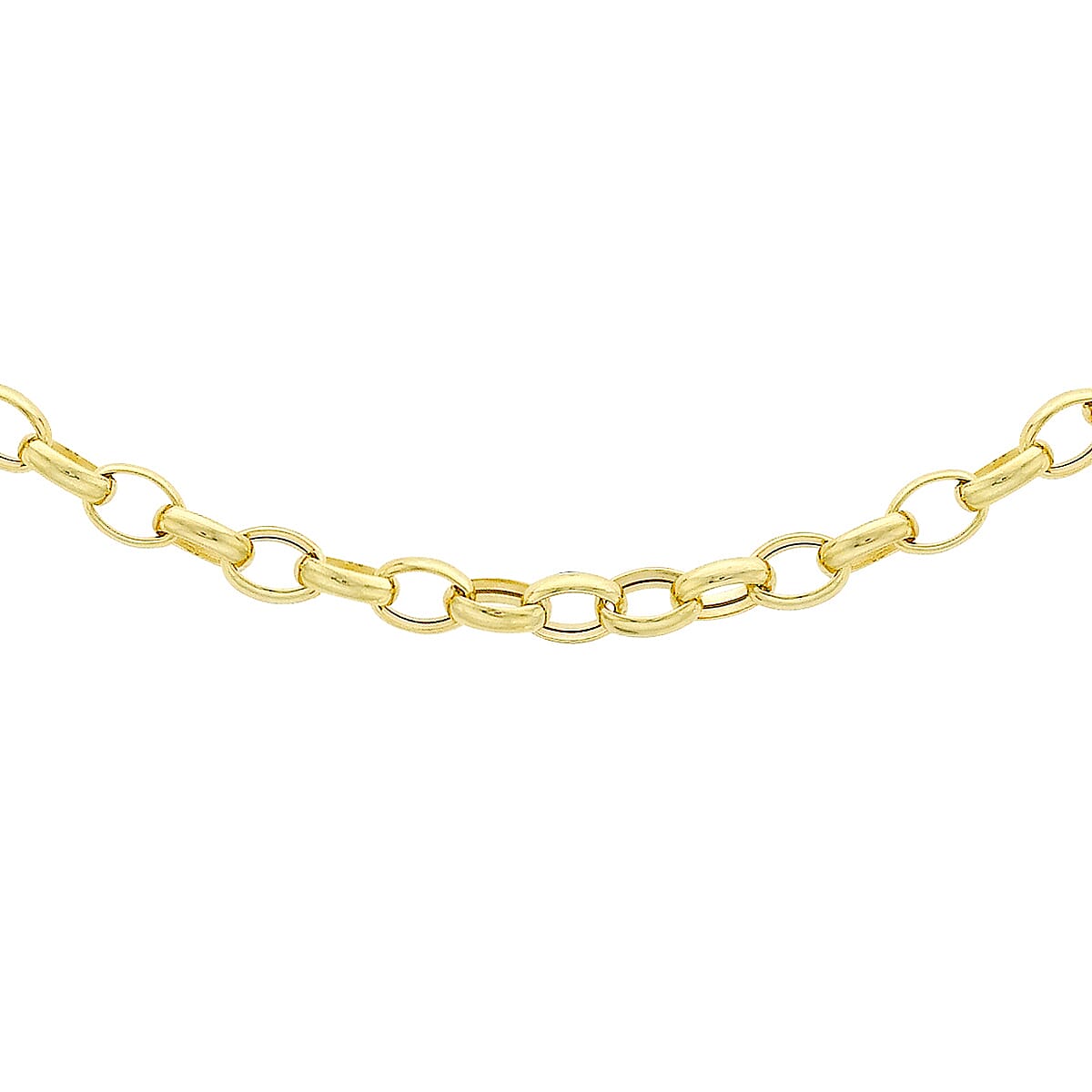 Oval Belcher Chain 18 Inch in 9K Yellow Gold
