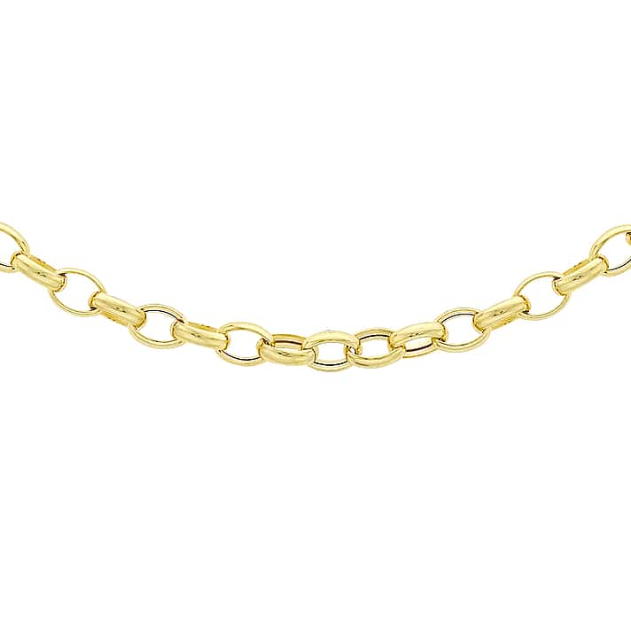 Oval Belcher Chain 18 Inch in 9K Yellow Gold