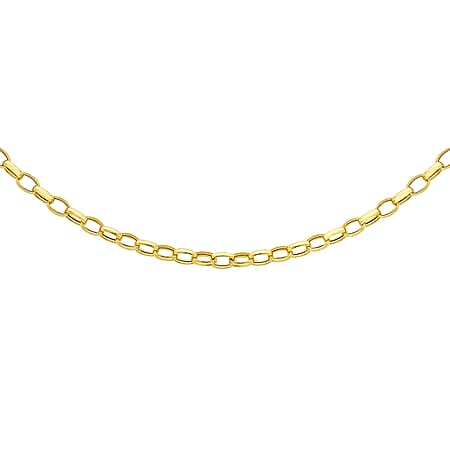 Oval Belcher Chain 30 Inch in 9K Yellow Gold
