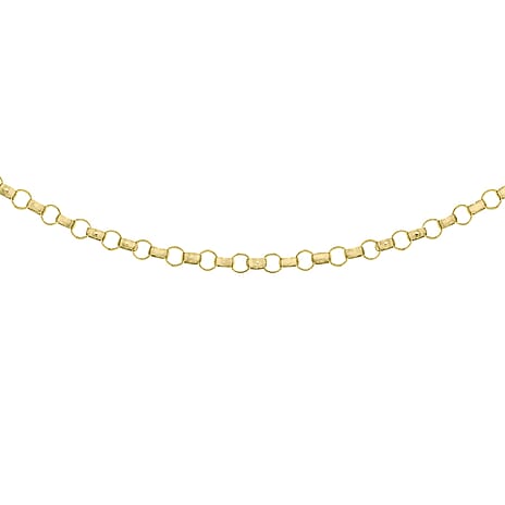 9K Yellow Gold Round Belcher Chain With Spring Ring Clasp (Size - 16)
