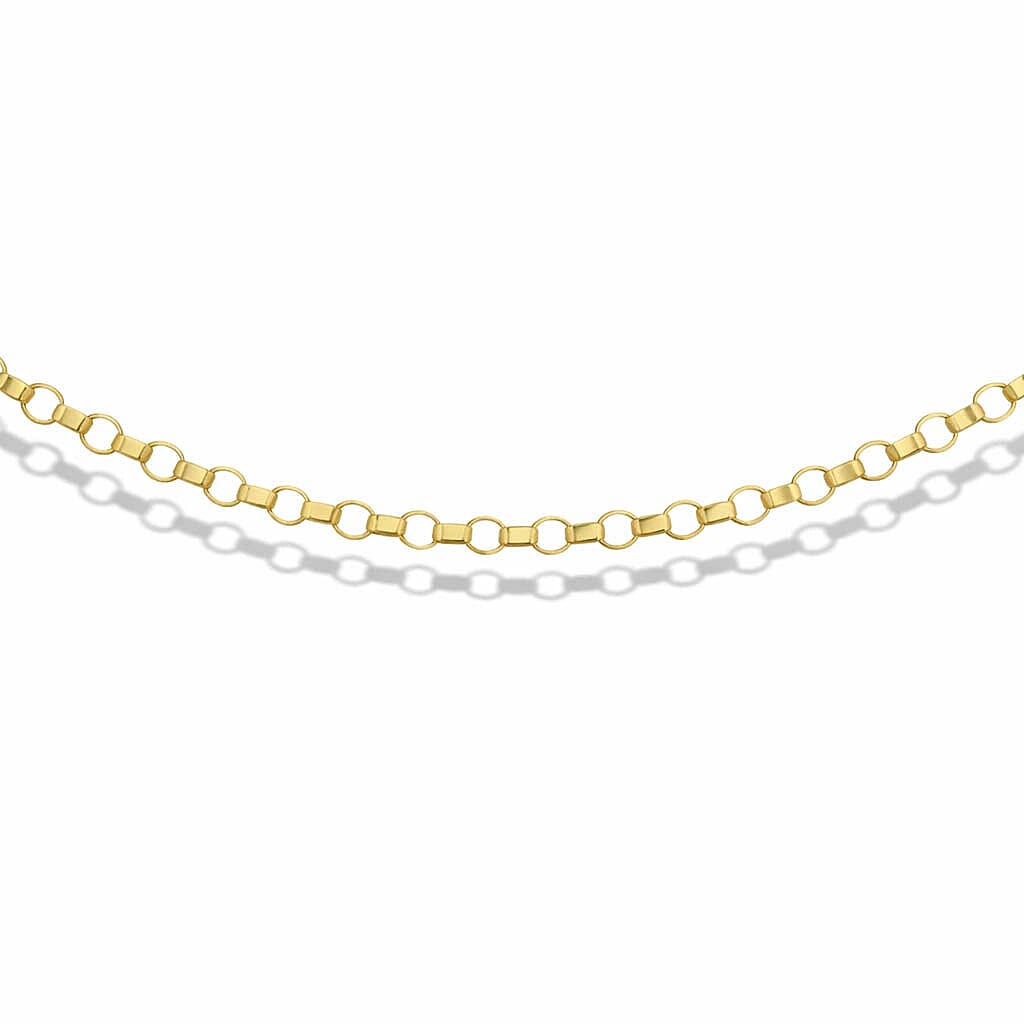 9K Yellow Gold Round Belcher Chain With Spring Ring Clasp (Size - 16)