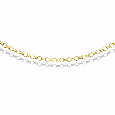9K Yellow Gold Round Belcher Chain With Spring Ring Clasp (Size - 16)