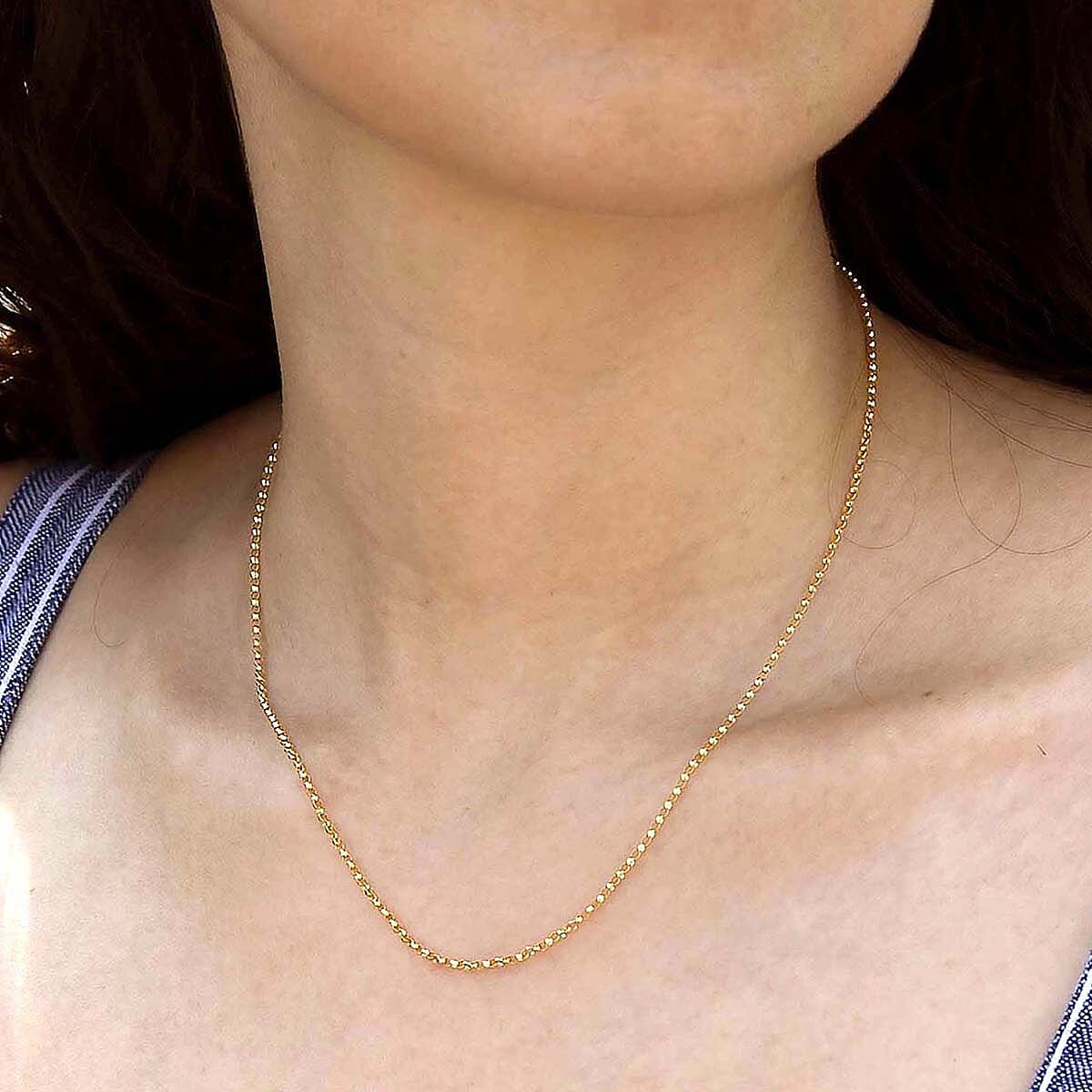 9K Yellow Gold Round Belcher Chain With Spring Ring Clasp (Size - 16)