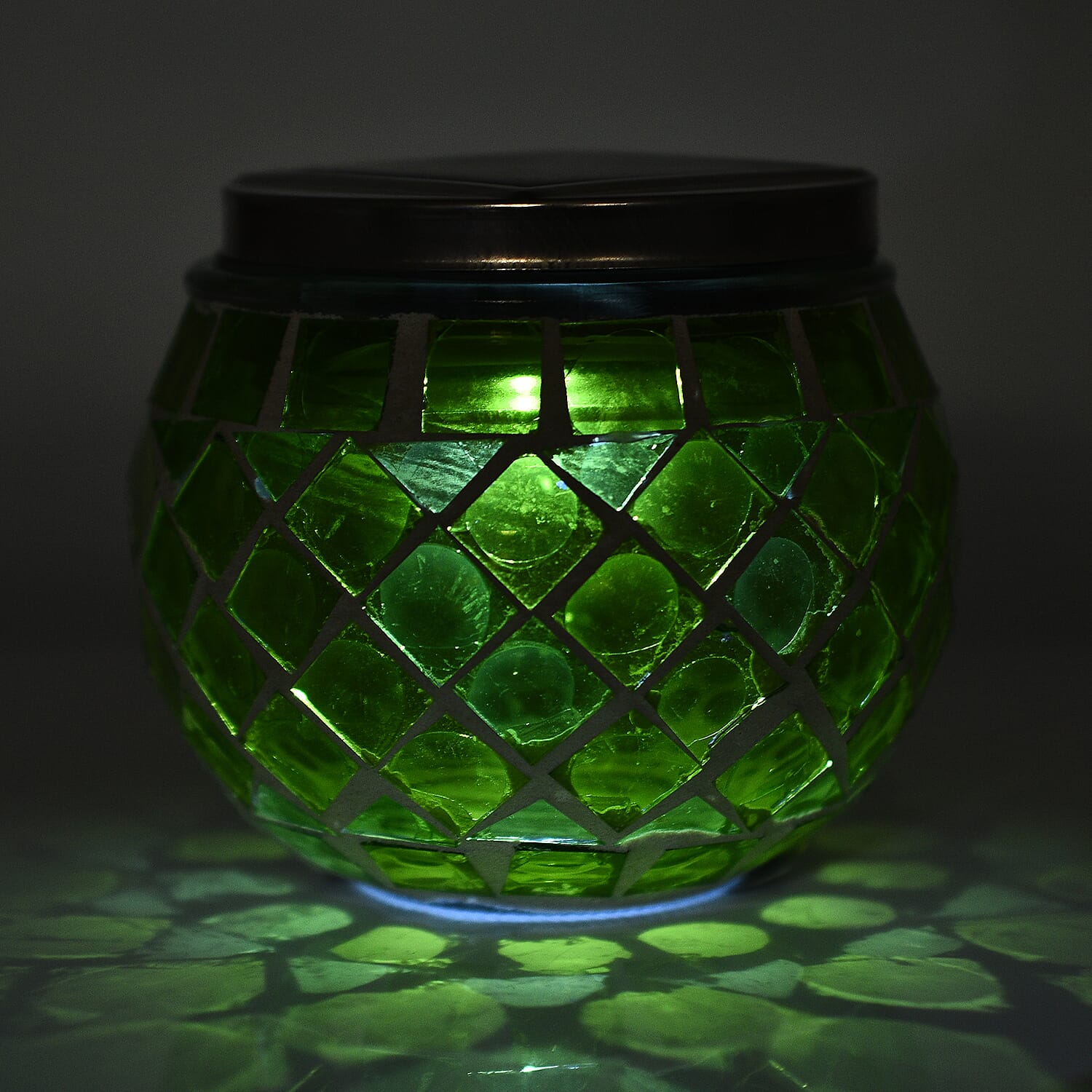 Closeout Deal - Outdoor Mosaic Solar Light Stake Decor for Garden - Green