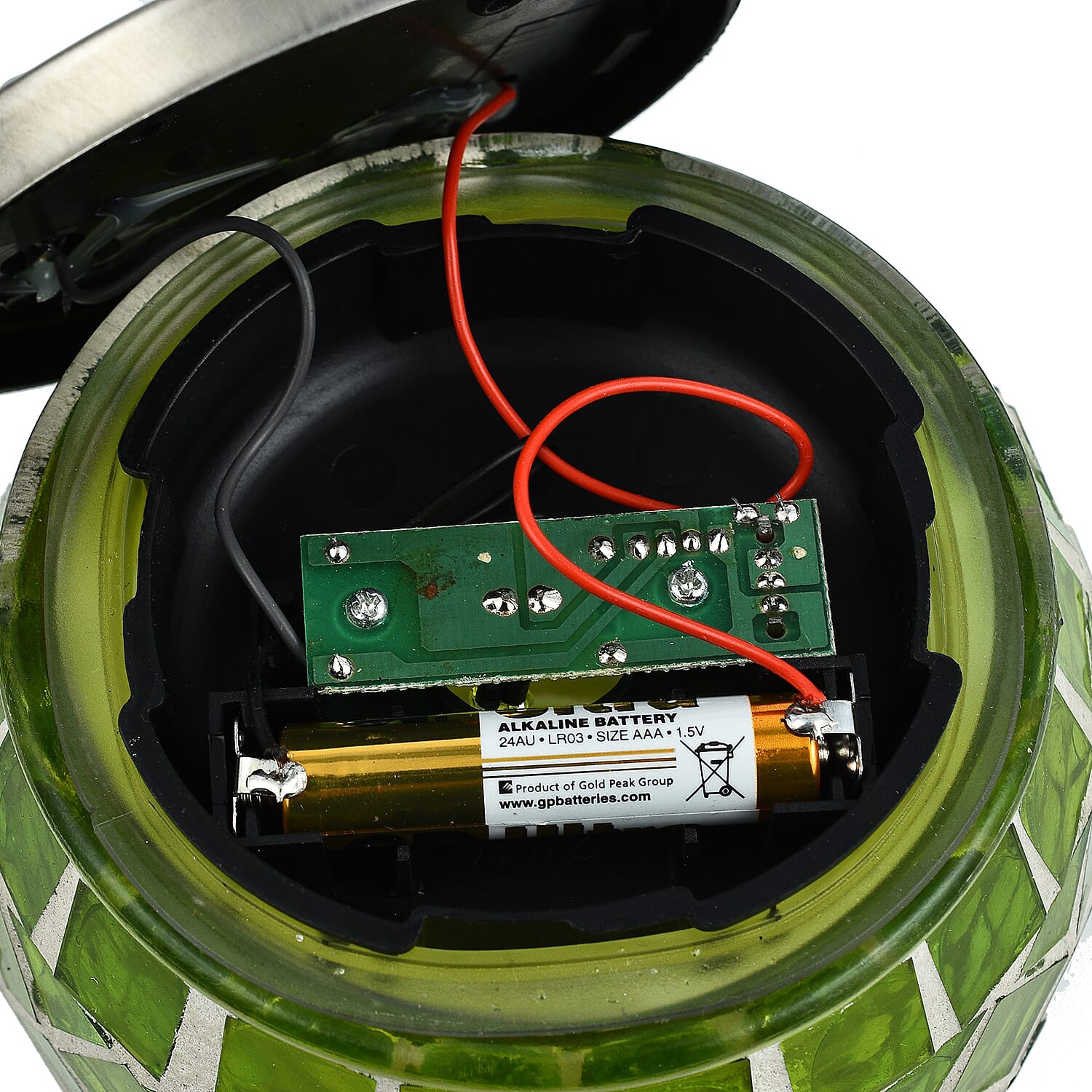 Closeout Deal - Outdoor Mosaic Solar Light Stake Decor for Garden - Green