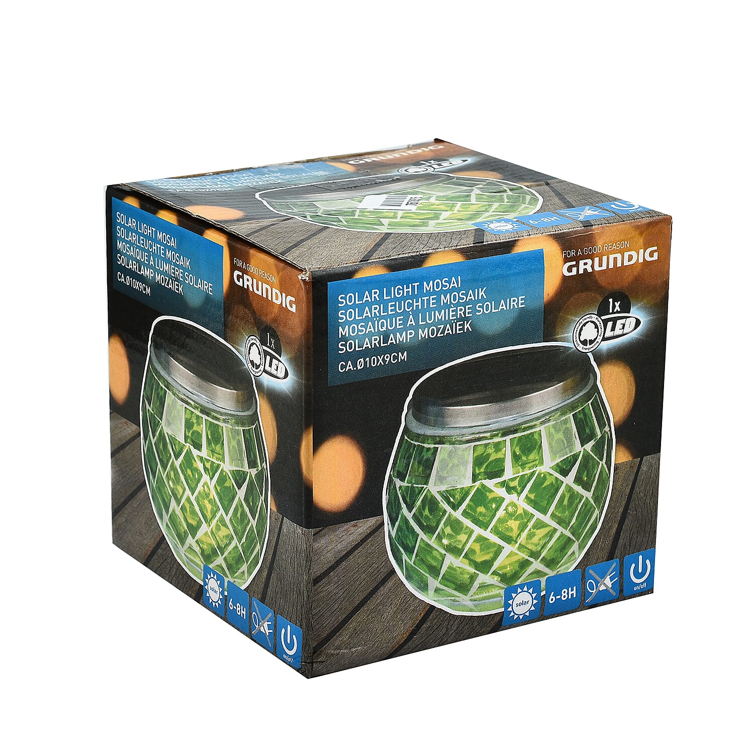 Closeout Deal - Outdoor Mosaic Solar Light Stake Decor for Garden - Green