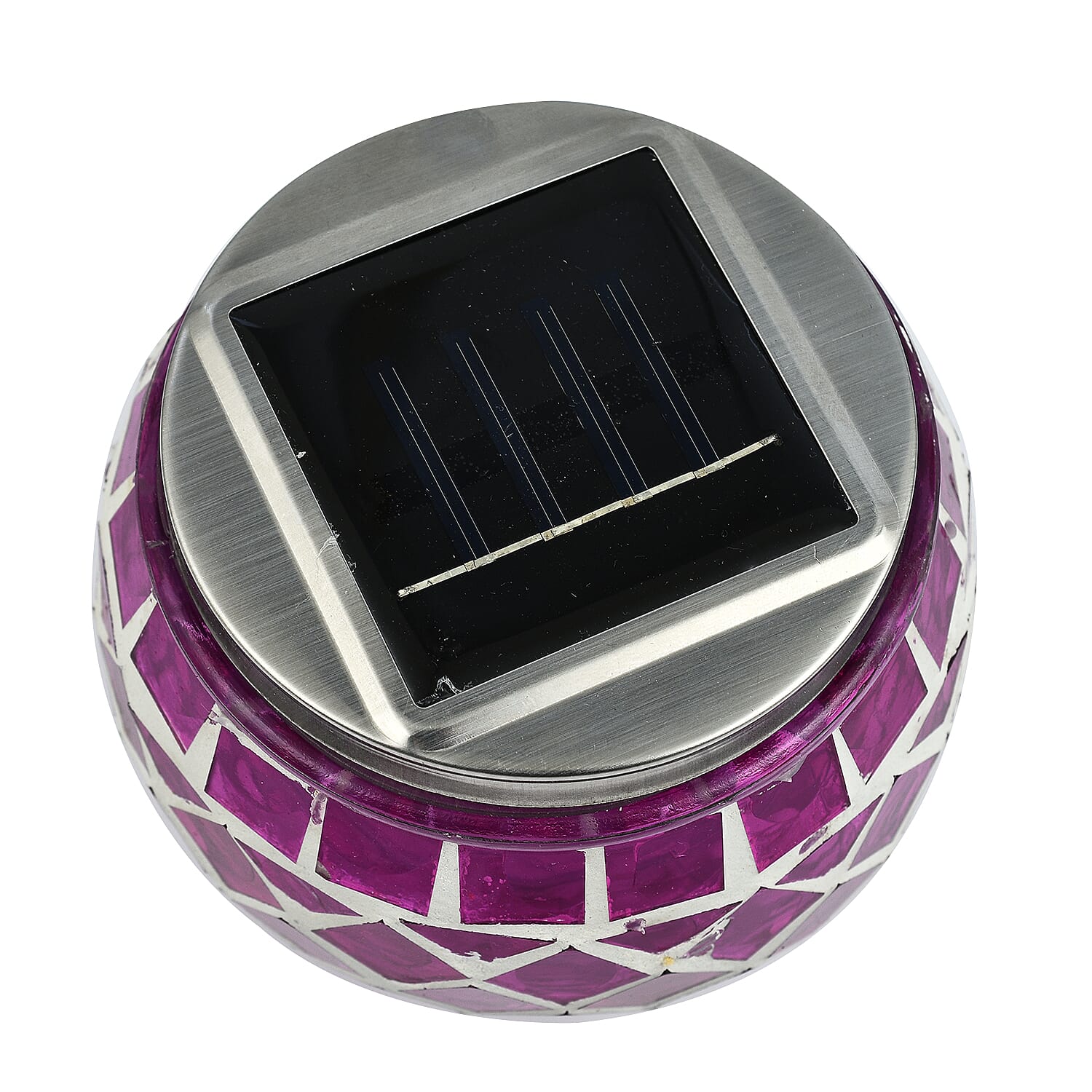 Closeout Deal - Outdoor Mosaic Solar Light Stake Decor for Garden - Pink