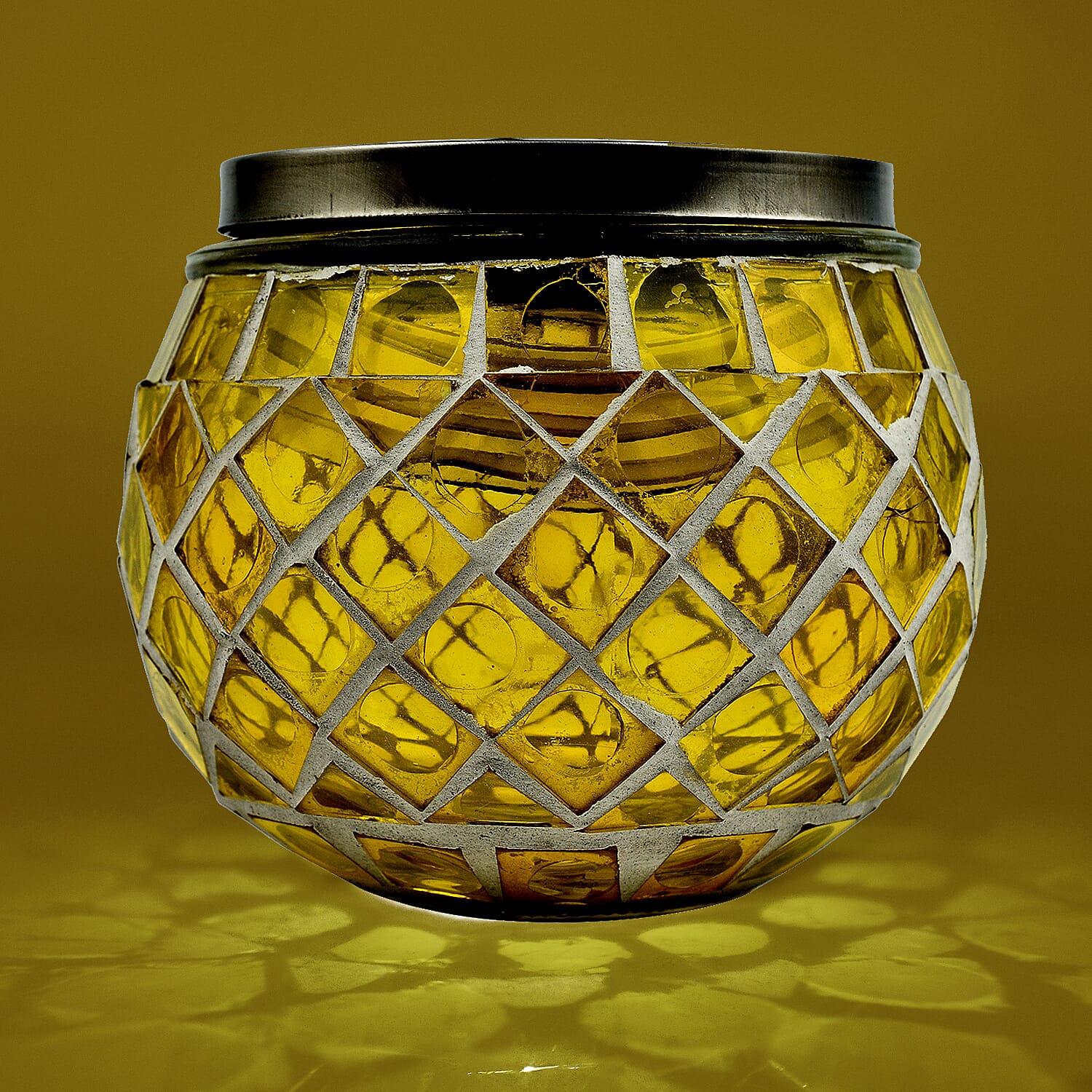 Closeout Deal - Outdoor Mosaic Solar Light  for Garden - Yellow