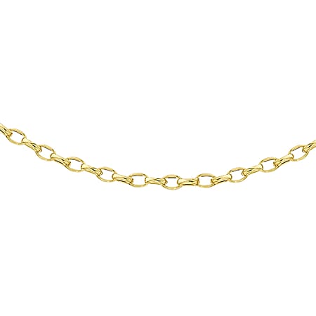 Oval Belcher Chain 18 Inch in 9K Yellow Gold