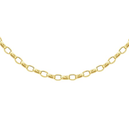 Oval Belcher Chain 18 Inch in 9K Yellow Gold