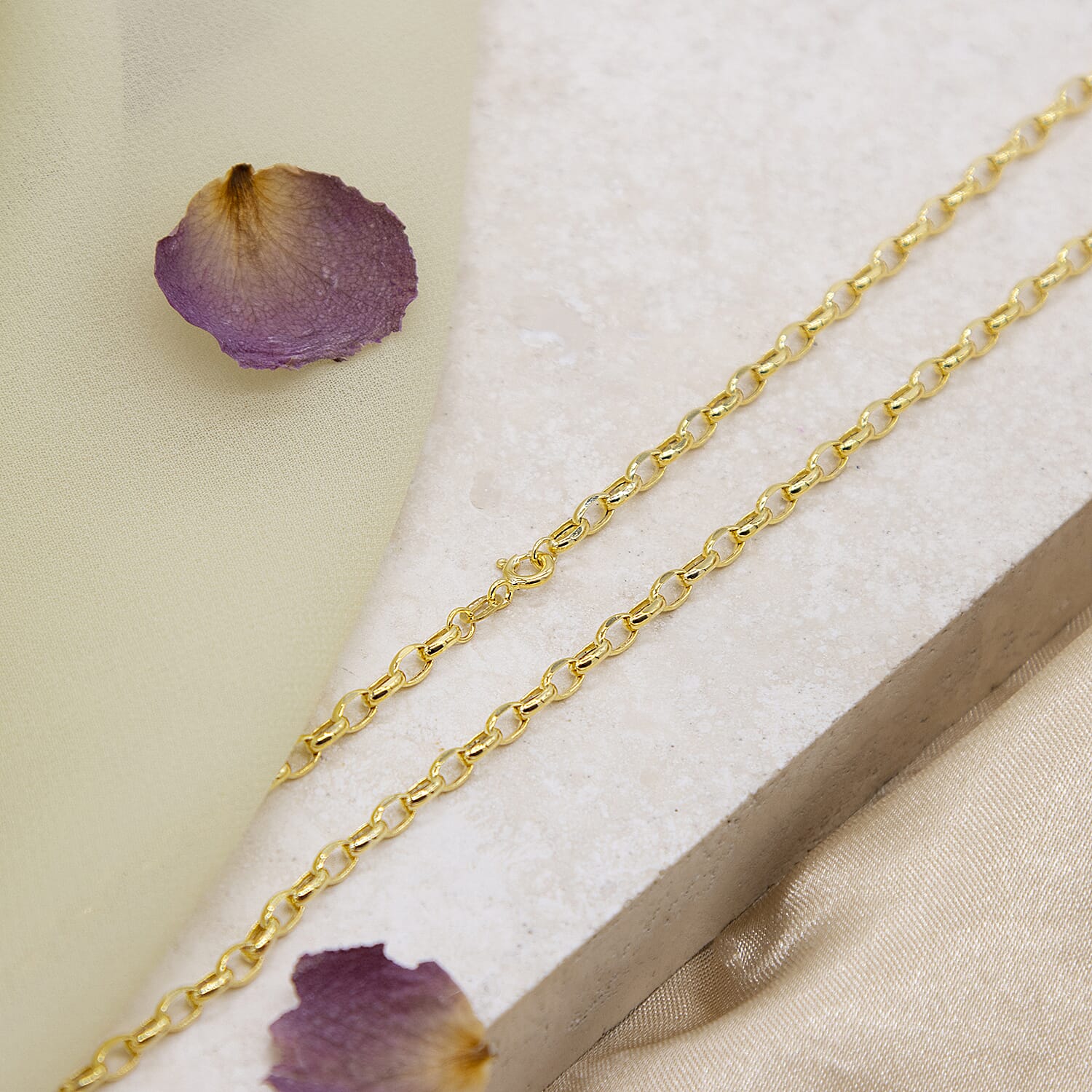 9K Yellow Gold Oval Belcher Chain With Lobster Clasp (Size - 18)