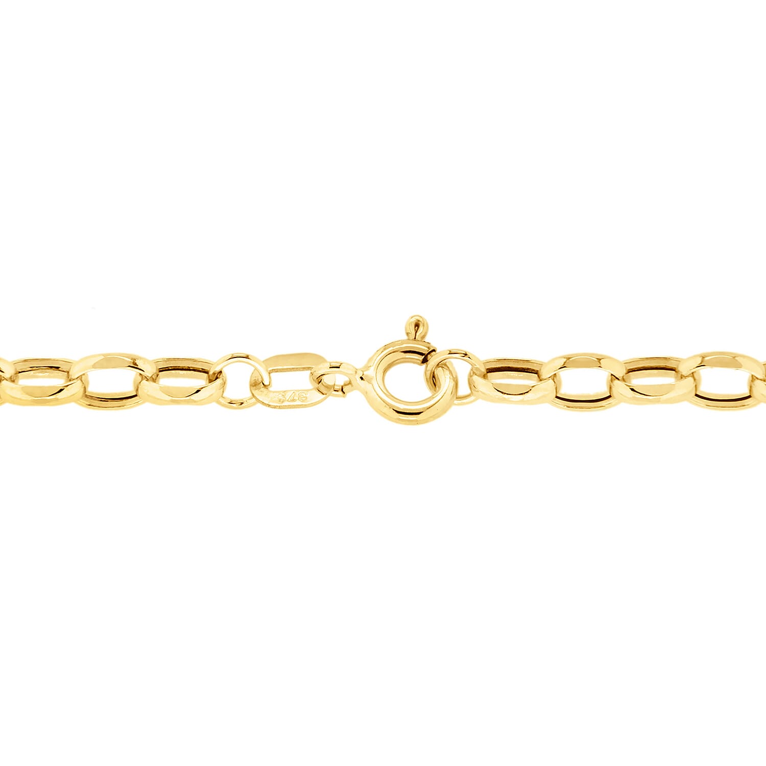 9K Yellow Gold Oval Belcher Chain With Lobster Clasp (Size - 18)