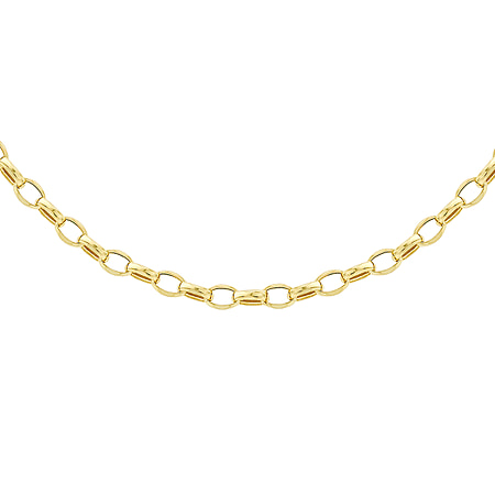 Oval Belcher Chain 18 Inch in 9K Yellow Gold