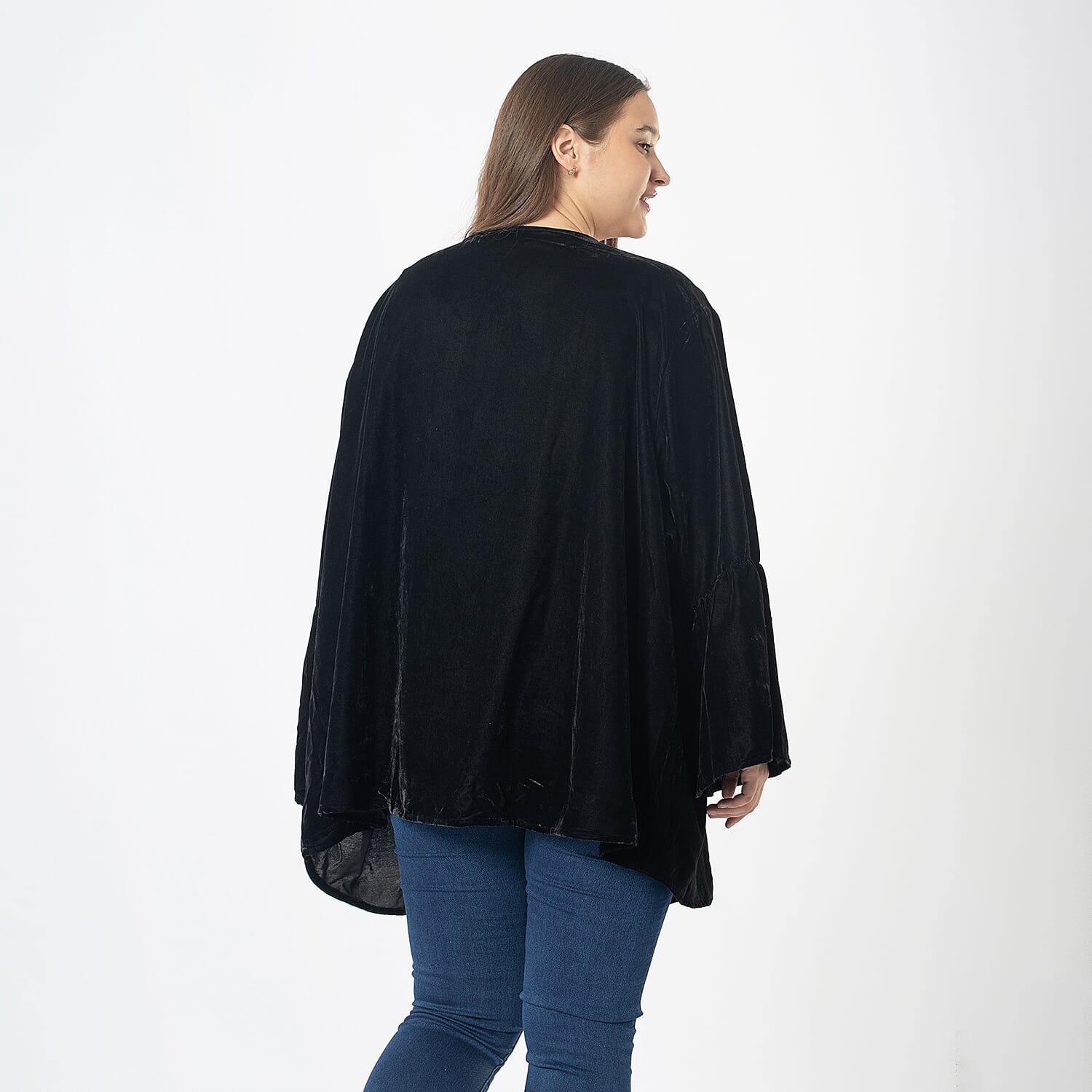 Front Yoke Embroidered Top (One Size) - Black