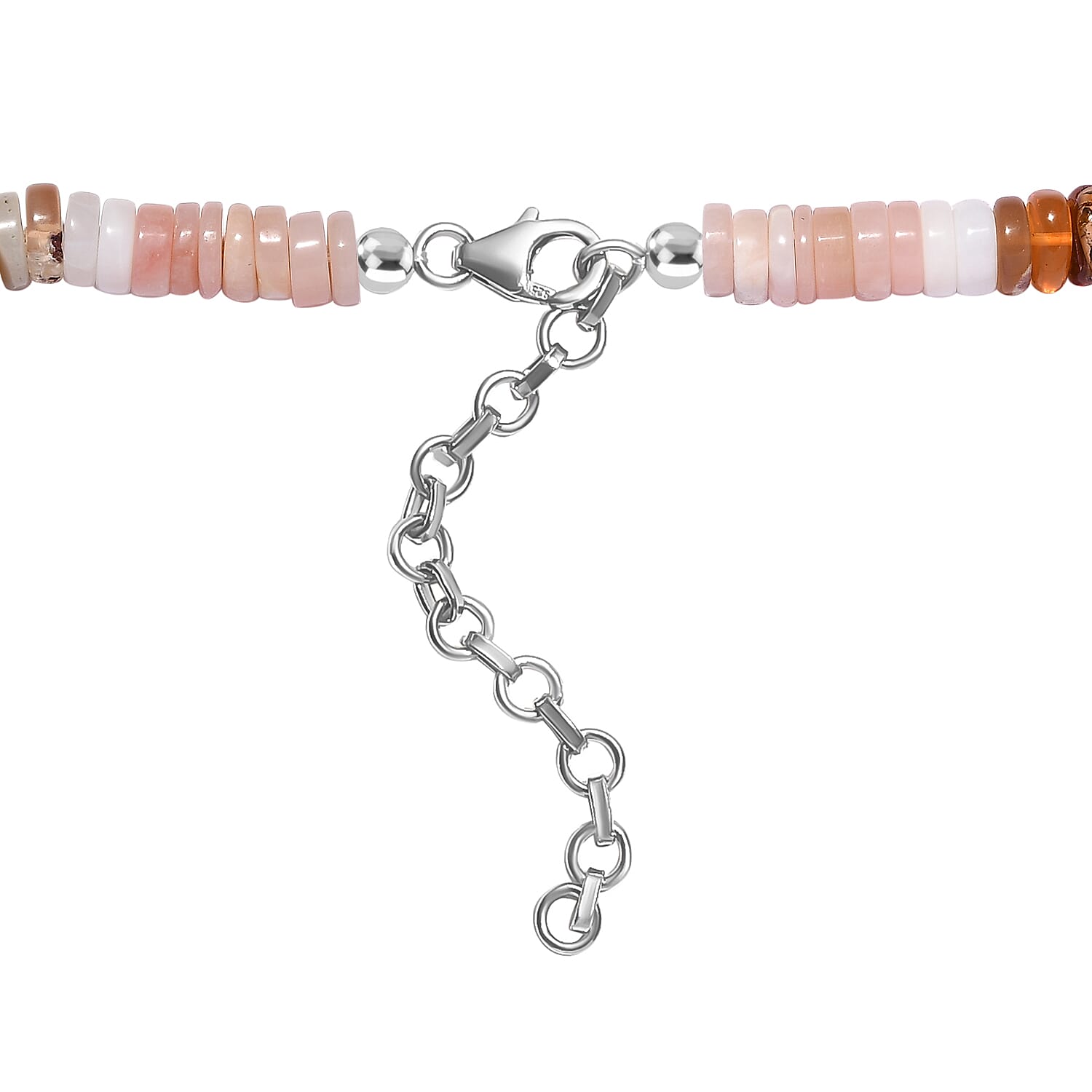 Very Rare Multi Opal Necklace (Size - 20) in Rhodium Overlay Sterling Silver 152.32 Ct Very Rare Multi Opal Necklace (Size - 20) in Rhodium Overlay Sterling Silver 152.32 Ct