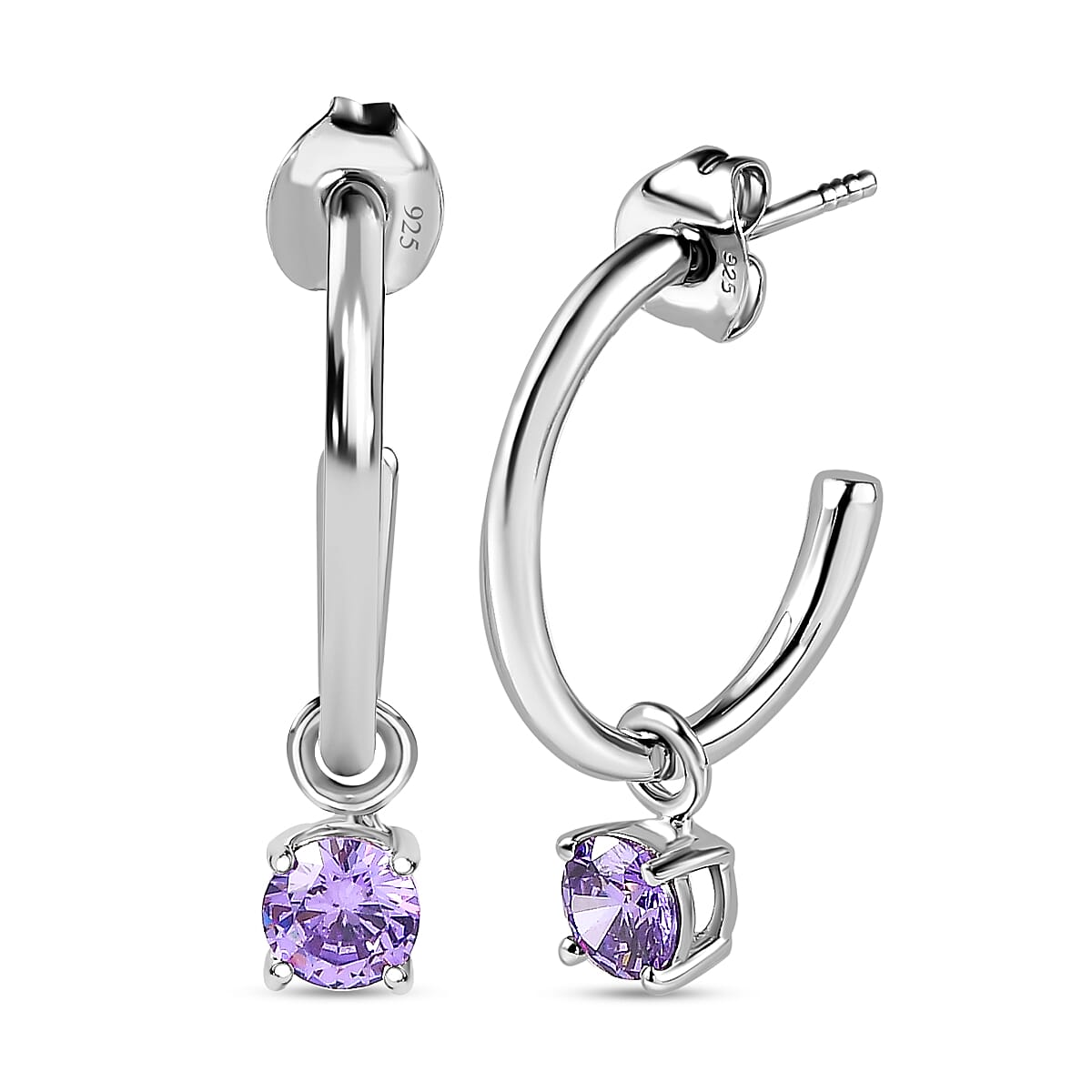 Multi Gemstone Dangle Earrings in Platinum Overlay Sterling Silver 6.78 Ct.