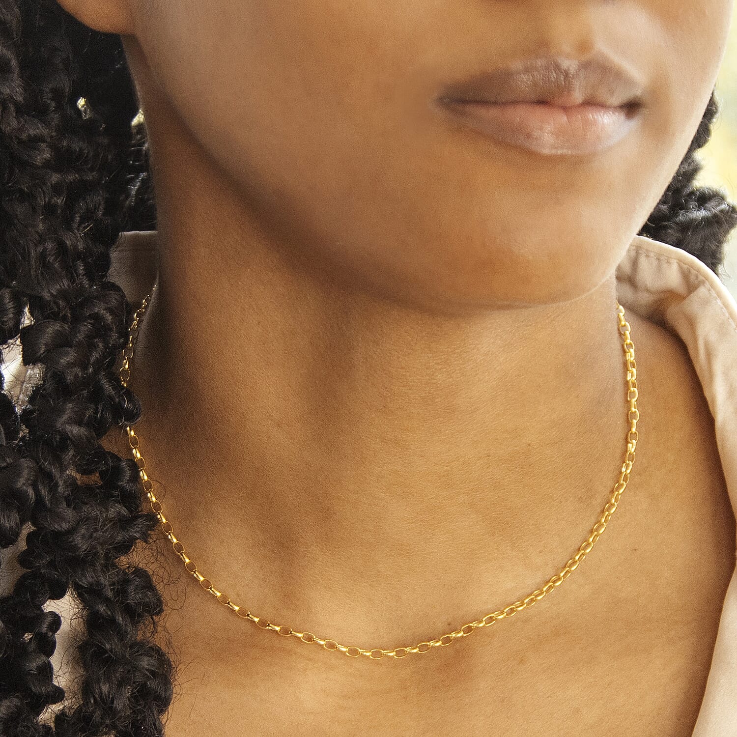 9K Yellow Gold  Chain (Size - 16),  Gold Wt. 1.4 Gms